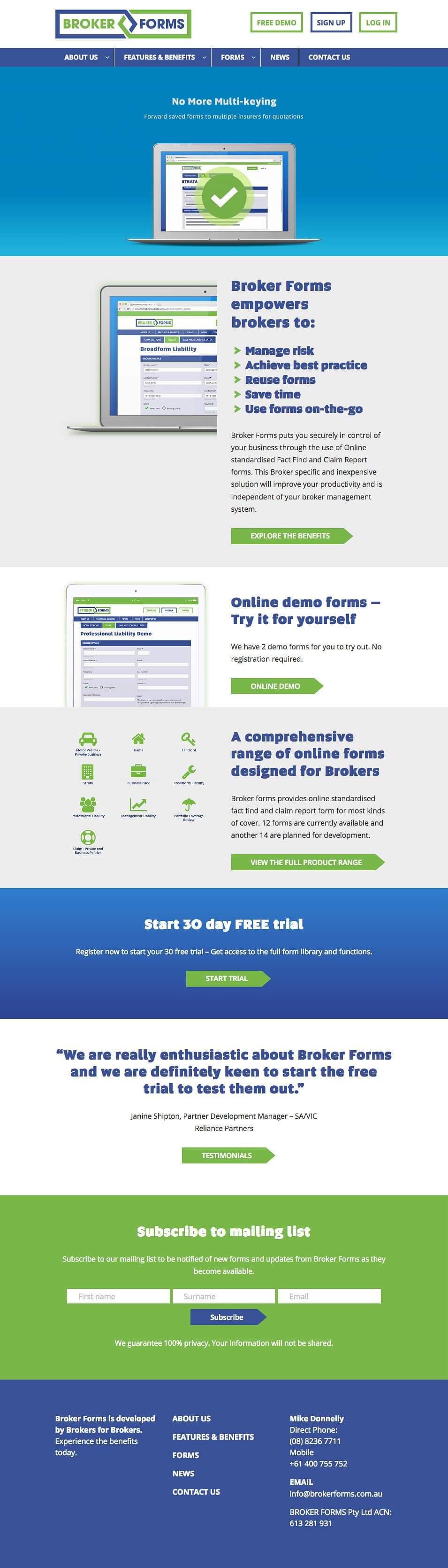 Broker forms - website