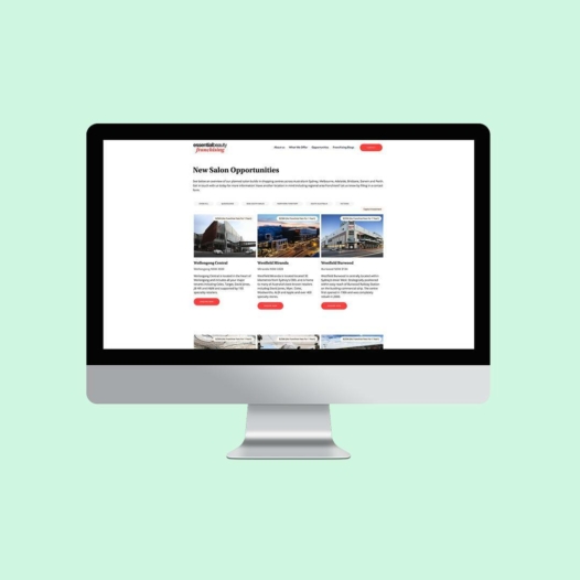 Adelaide Web Designer - Essential Beauty Franchises Website