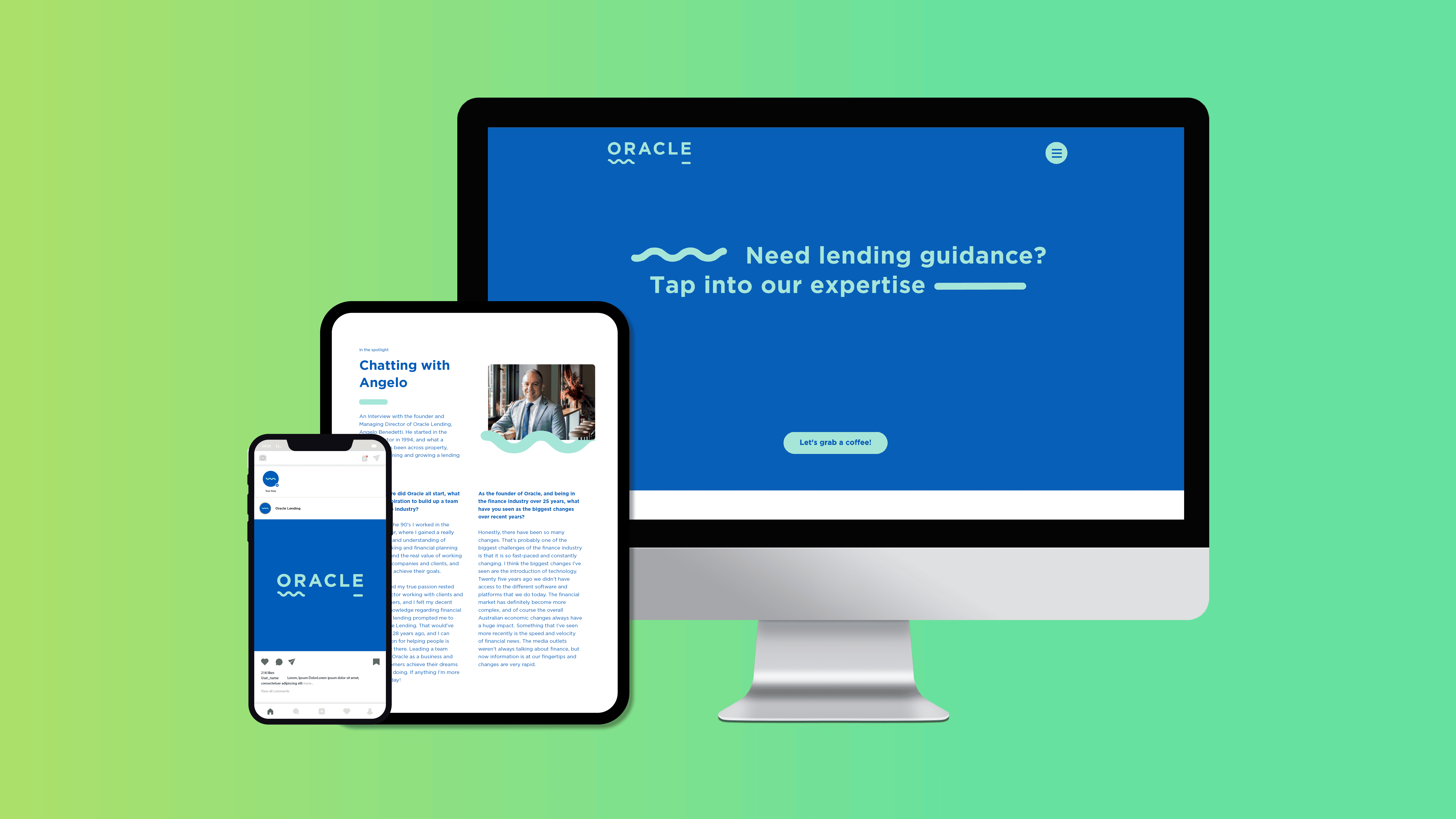 Oracle Lending Solutions Website Design